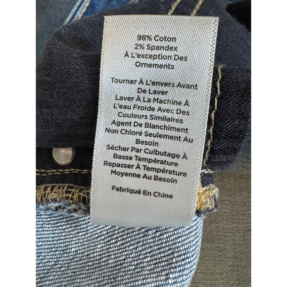 Talbots skirt blue embroidered stretch denim fly front & pockets Sz 12 P - Picture 8 of 8